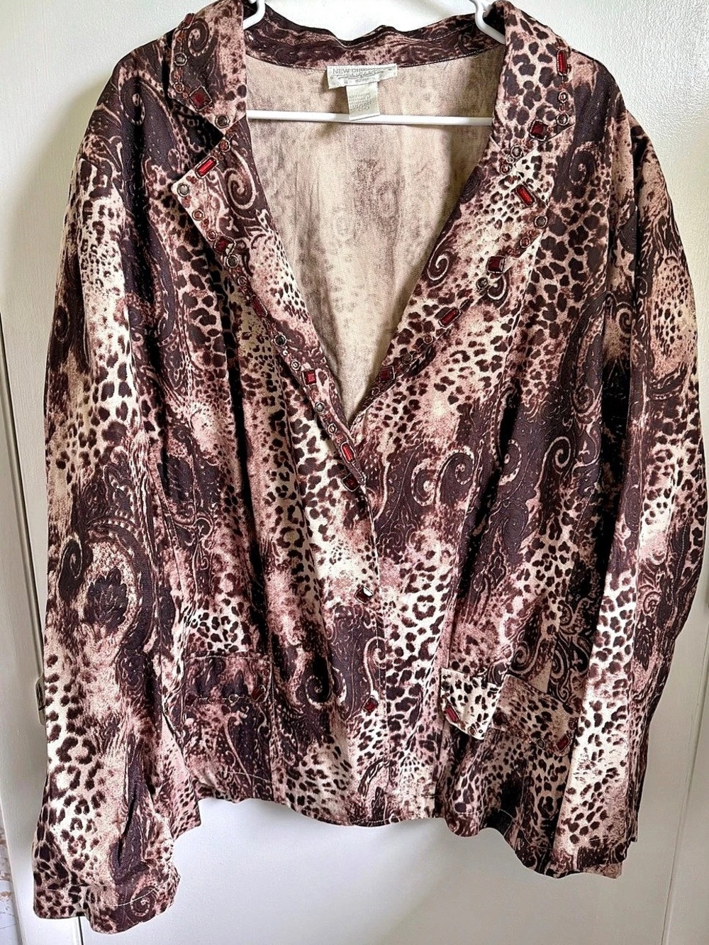 Vintage New Directions Embellished Animal Print Jacket 🐆